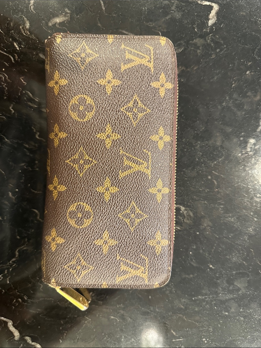 Louis Vuitton Monogram Canvas Brown and Gold Zip-Around Wallet
